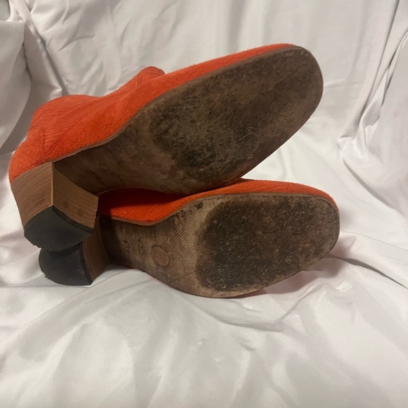 H by Hudson Snake Print Orange Ankle Boots 8 - Picture 4 of 5